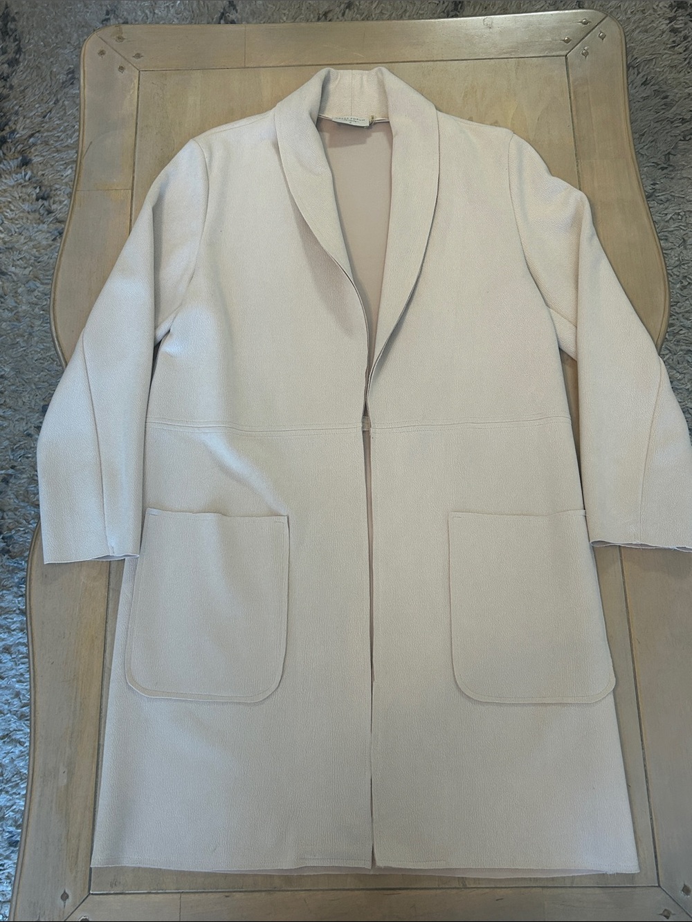 Dress Forum Los Angeles Cream Open Front Coat Jacket Women’s M